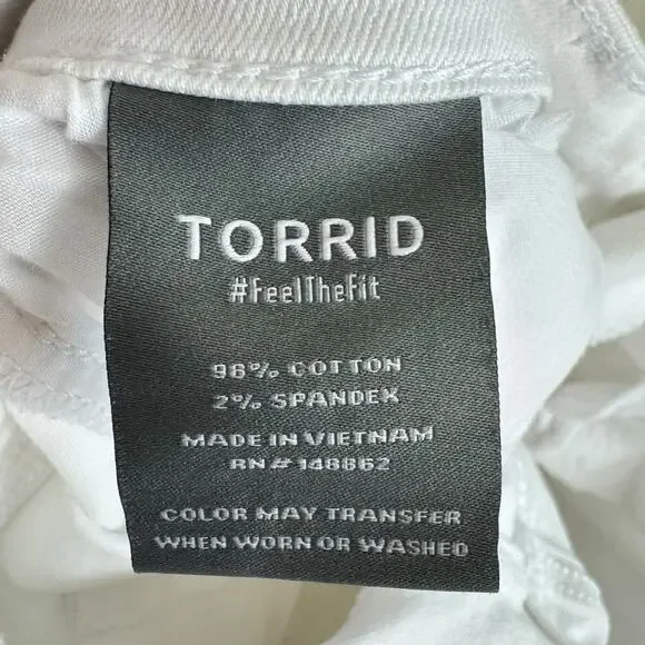 Torrid Cotton White Perfect Wide Leg Vintage Stretch Mid Rise Jeans Size 10T - Picture 12 of 13